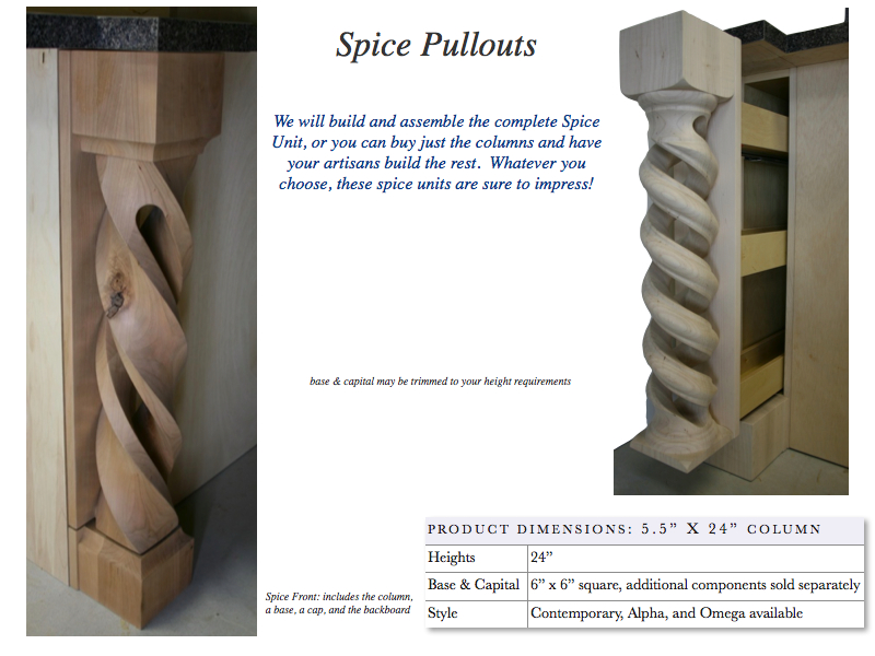 spice pull out spiral columns