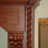 This view shows the detail of the small twisted rope as well as the detail of the corbel. 